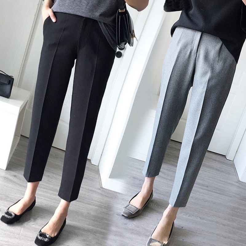 Women Office Lady Style Plus Size Formal Pants for Work Wear Straight  Trousers Female Clothing