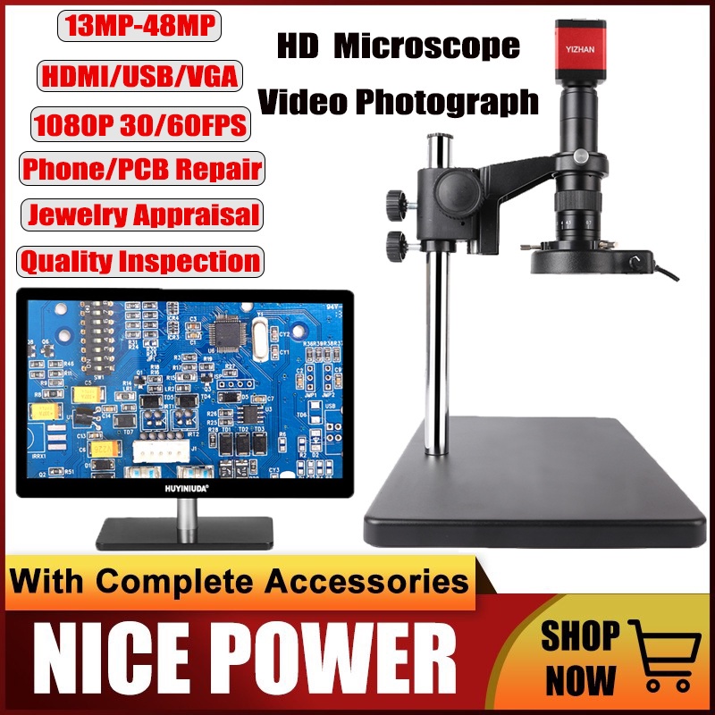 HD Digital Video Camera Microscope 4800W 1080P HDMI USB Industrial ...