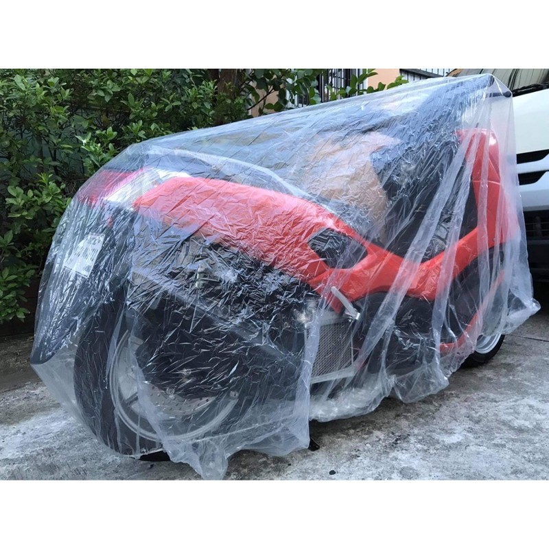 Clear store motorcycle cover