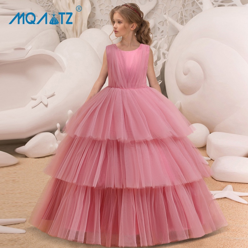 MQATZ Elegant Girl's Princess Sleeveless Dress Kids Wedding