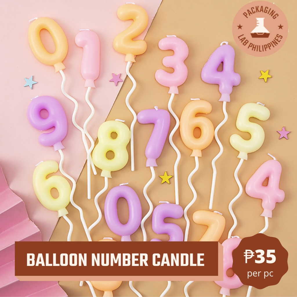 Balloon Number Candle Cute Birthday Candle Shopee Philippines