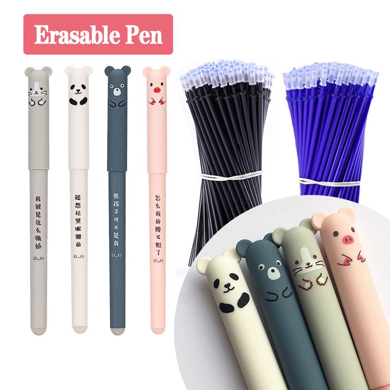 24 Pcs/Lot 0.35mm Erasable Gel Pen Set Blue/Black Ink Magic Pen with