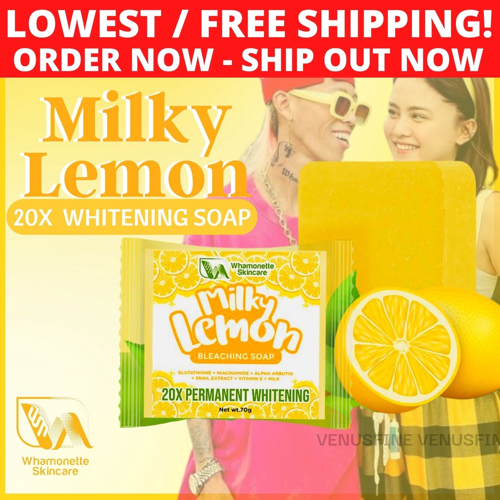 WHAMONETTE Milky Lemon Soap 70g 20x Whitening Soap Whamonette