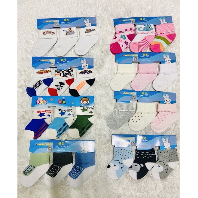 3 pair baby sock assorted / Baby medyas /medyas ng bata | Shopee ...