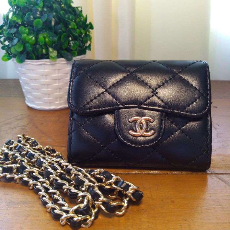 Chanel Quilted Short Sling Wallet on Chain