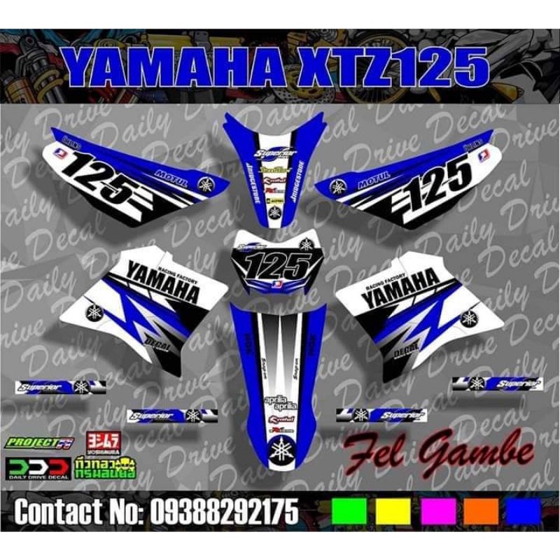 YAMAHA XTZ 125 FULL DECALS DESIGN Shopee Philippines