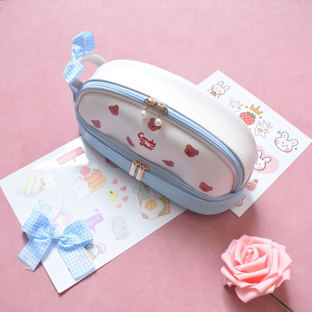 Simple cute 2-layer pen bag for women | Shopee Philippines