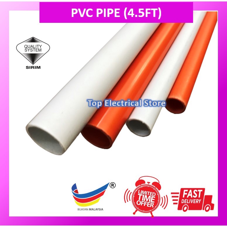 20MM/25MM PVC ELECTRICAL CONDUIT PIPE ORANGE 4.5FT (1.45M)SIRIM ...