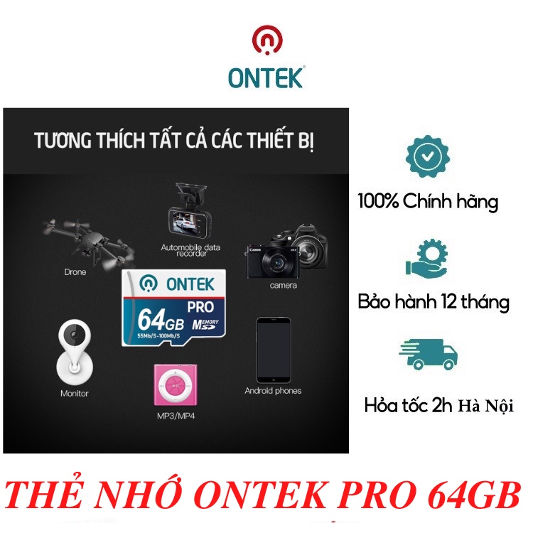 Ontek PRO Micro SD memory card capacity 32GB/64GB high speed ONTEK card