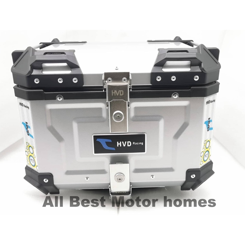 Motorcycle TOP BOX HVD Racing ALLOY 45L/55L No Backrest Pad (silver ...