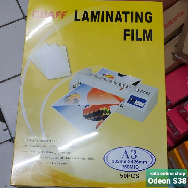 Laminating film A3 size 125mic 100sheet/pack 250mic 50sheet per pack