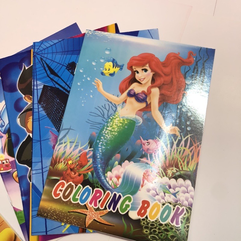 CARTOON COLORING BOOK WITH STICKER kuromi, Princess, Superman | Shopee ...