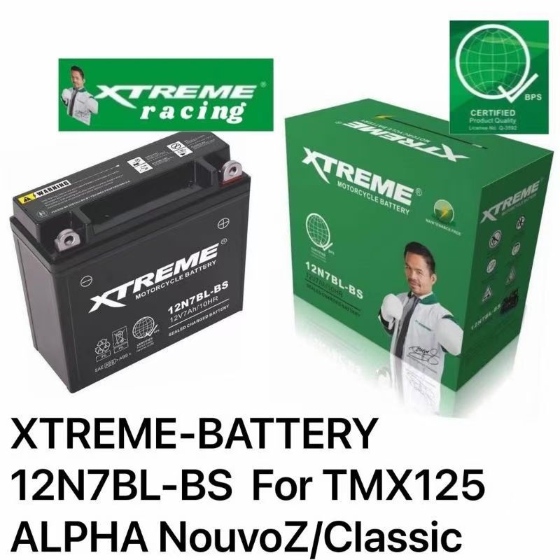 XTREME BATTERY 12N7BL BS FOR TMX125 Alpha Nouvo Z Classic motorcycle Shopee Philippines