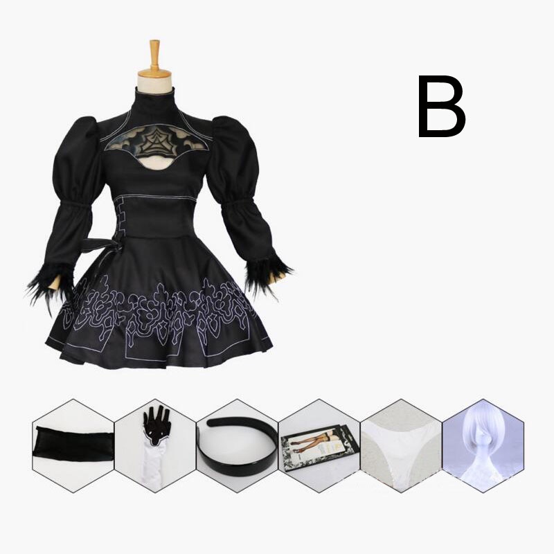 Women Clothes Nier Automata Yorha 2B Dress Suit Anime Women Dresses ...