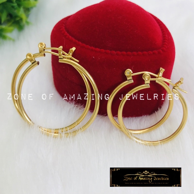 zoaj.ph US 10K Classic Plain Loop Earrings | Shopee Philippines