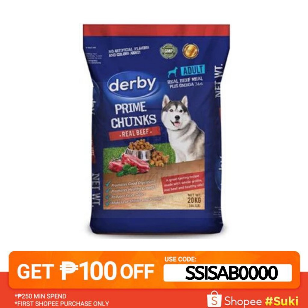 [COD] REPACKED 1KG DERBY PRIME CHUNKS REAL BEEF ADULT DOG FOOD Shopee