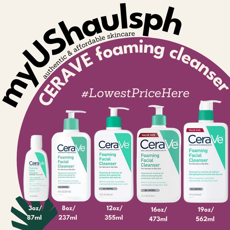 AUTHENTIC CERAVE Foaming Facial Cleanser for Normal to Oily Skin