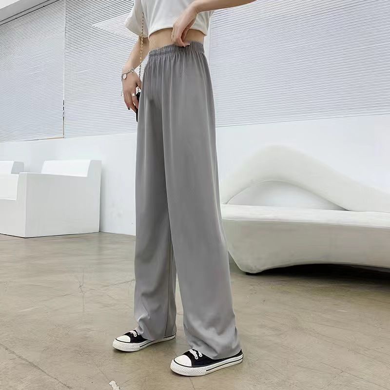 1 by 1 Ice Silk Women's New Straight Leisure Trouser Long Pants ...