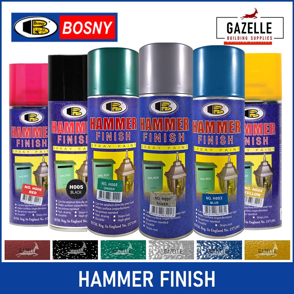 Bosny Hammer Finish Spray Paint H001 / H002 / H003 / H004 / H005 / H006 ...