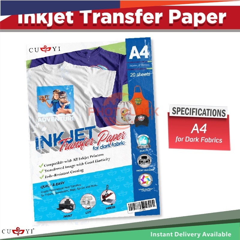 Cuyi Dark Transfer Paper A4 Size 20sheets Shopee Philippines