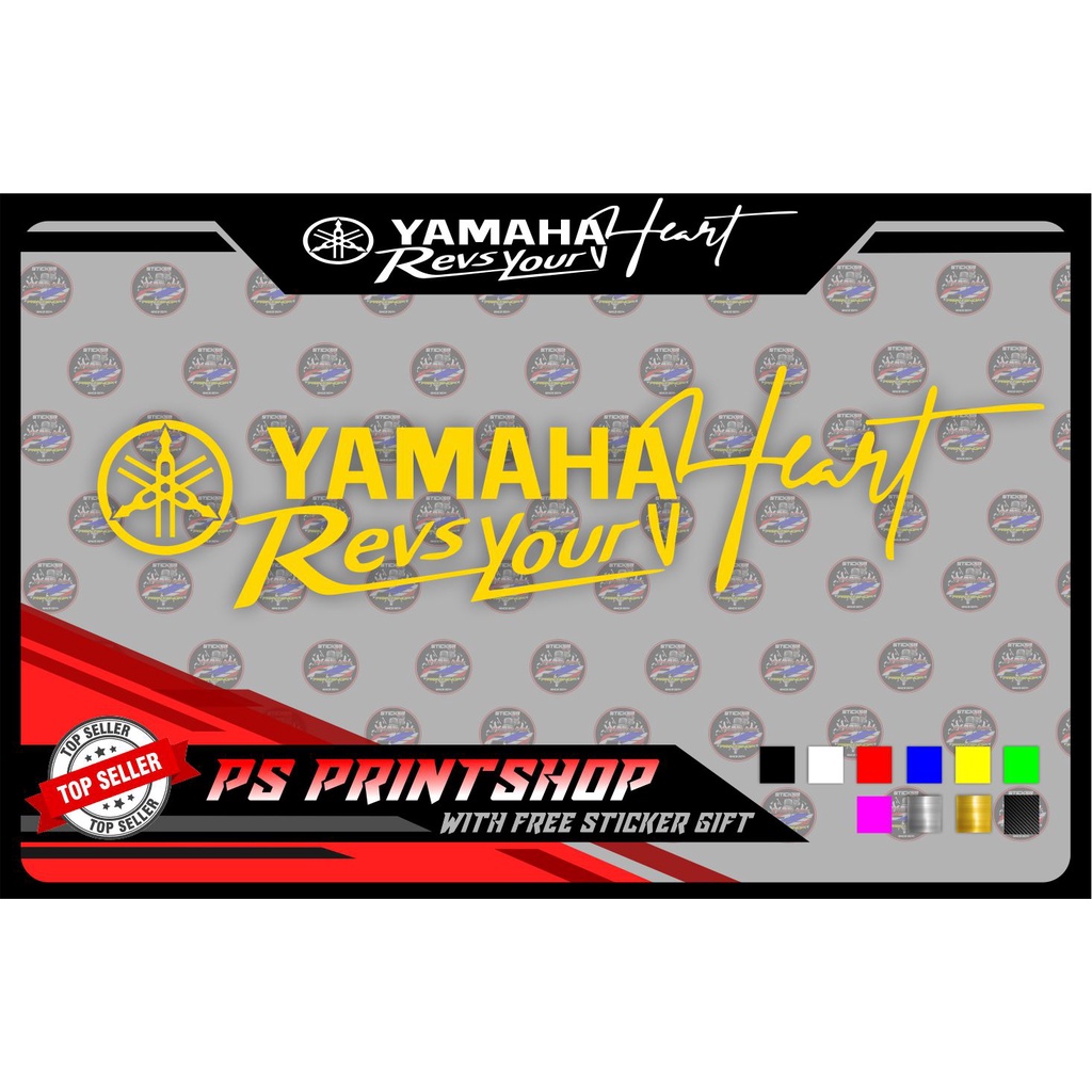 Yamaha Revs Your Heart Signature Cut-out Sticker Decals Durable Glossy ...