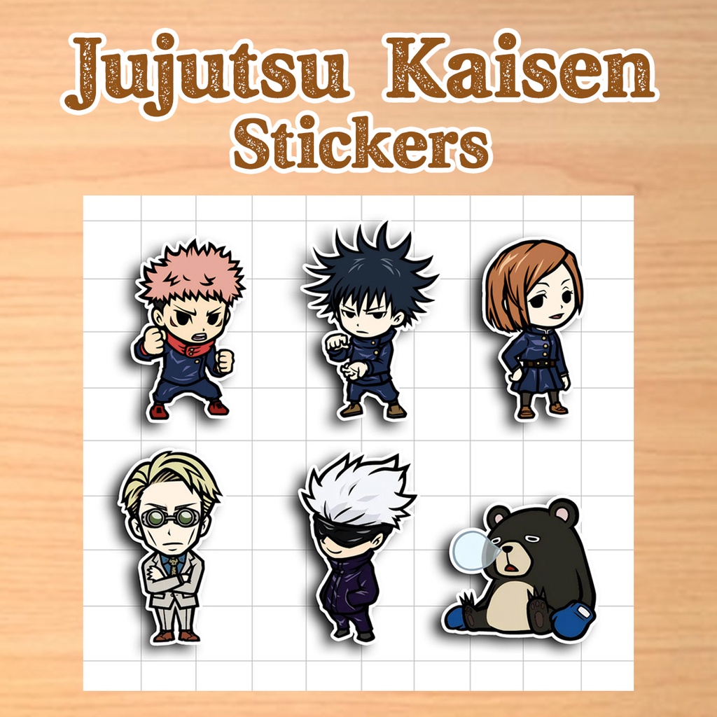 6pcs Jujutsu Kaisen Sticker Waterproof Sticker JJK Chibi Stickers Anime ...