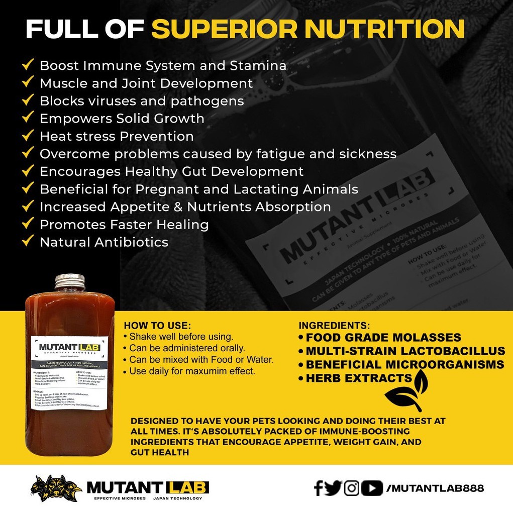 Mutant Lab Pets Probiotics + All Natural Essential Vitamins and