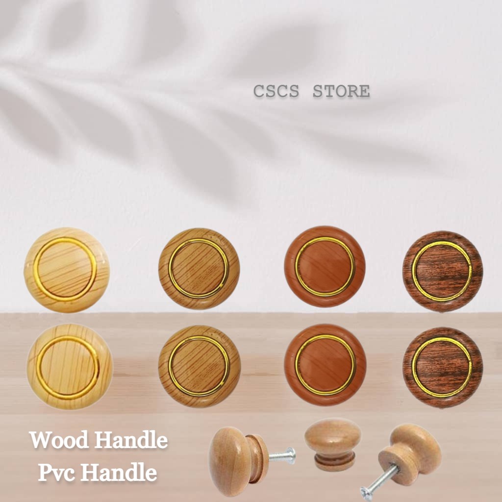 CABINET ROUND WOOD /PVC HANDLE W/SCREW | Shopee Philippines