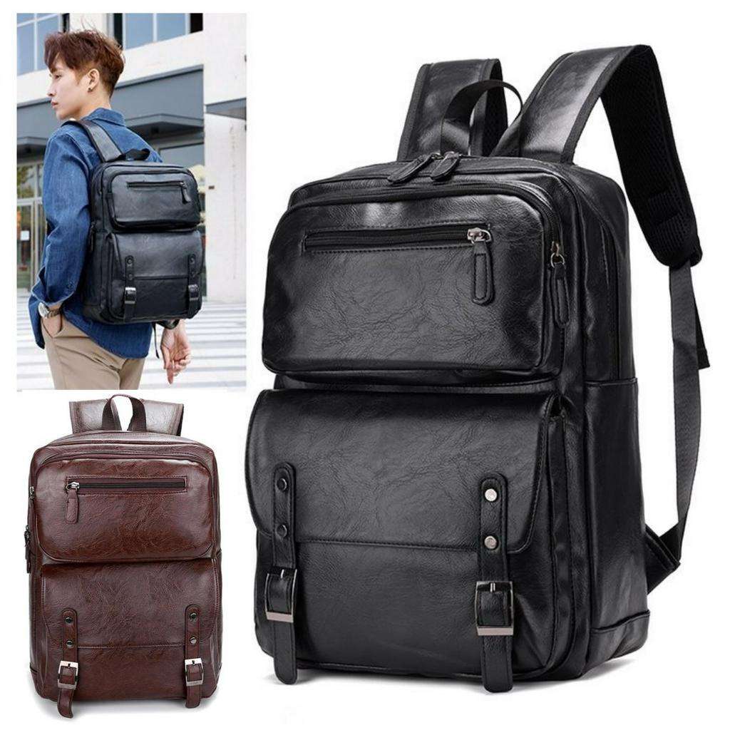 Large Capacity PU Backpack Business Computer Bag For Travel korean ...