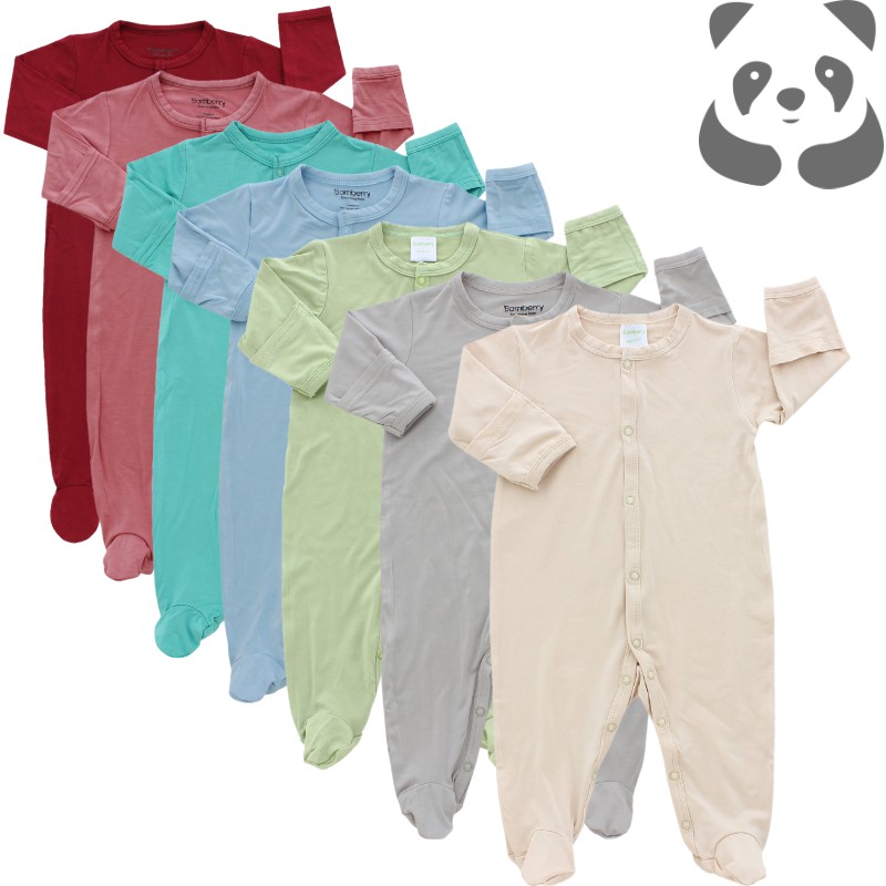 Bamberry Baby Footed Romper - Newborn 0- 6 Months Old- Bamboo Fabric ...