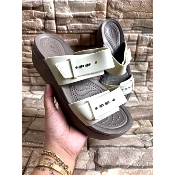 Crocs Brooklyn Low Wedge/Sandals/Slides | Shopee Philippines