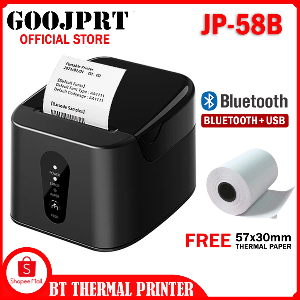Thermal Receipt Mini Printer (Bluetooth + Usb Connection) Jp58h