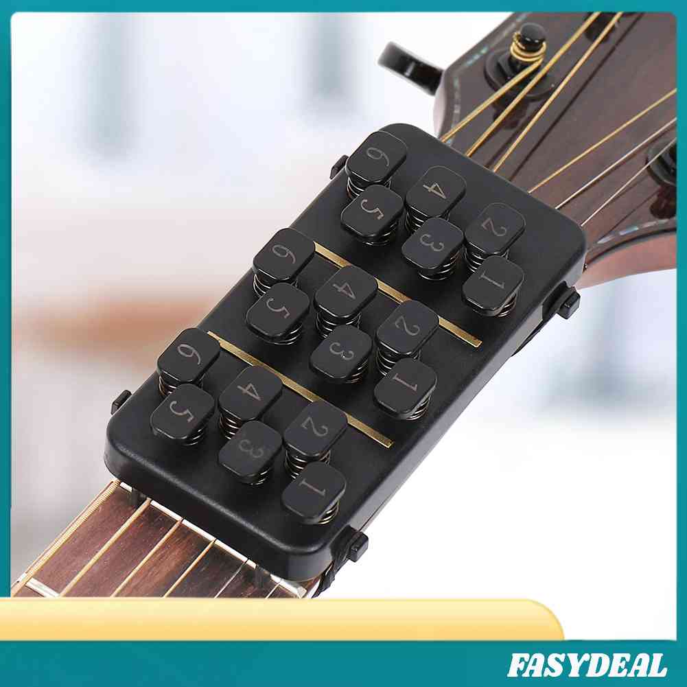 FASYDEAL OneKey Guitar Chord Trainer with 18 Buttons Folk Guitar