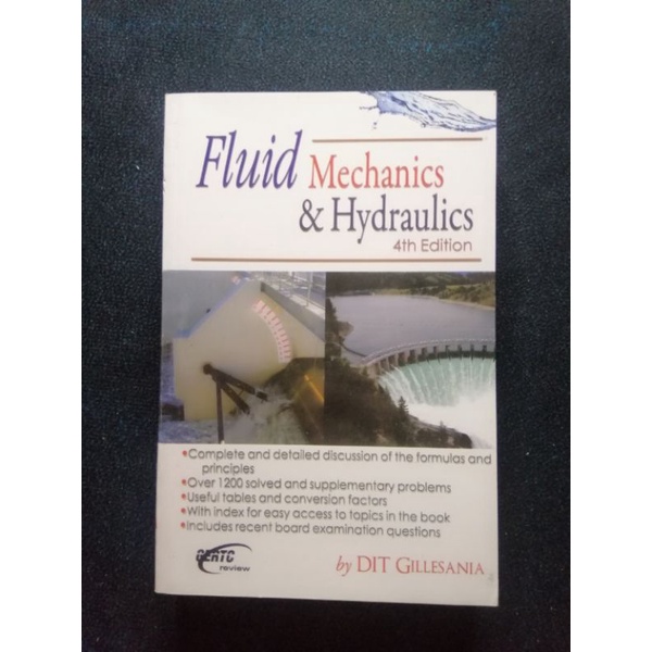 Fluid Mechanics and Hydraulics 4th Edition by DIT Gellasania Shopee