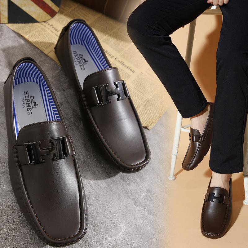 New Flamingos summer new fashion shoes men's leather shoes loafers casual  driving shoes