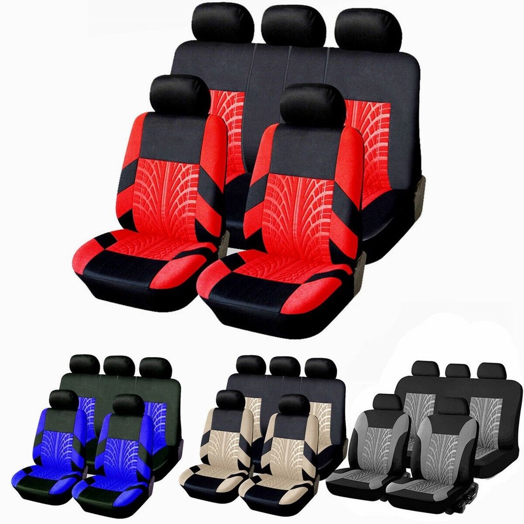 Car Seat Covers Universal 9pcs Set Front Back and Headrest Cover