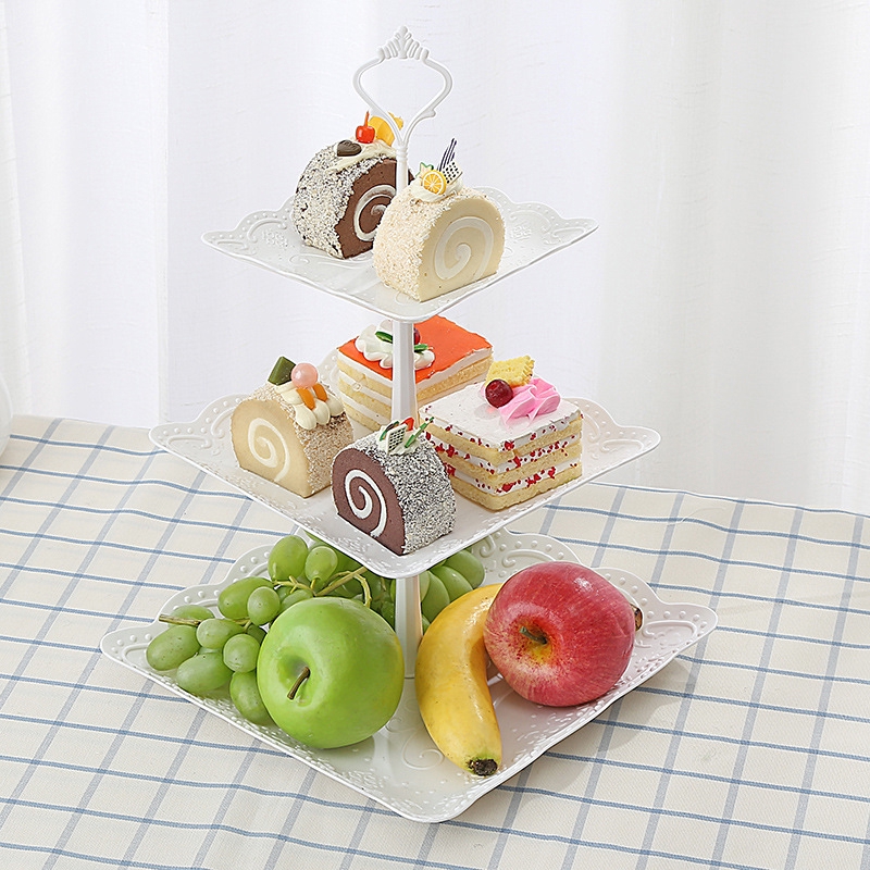 3 Layer Plastic Cake Display Stand Food Cupcake Platter Rack | Shopee ...