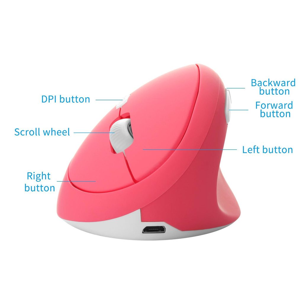 [ELE] 2.4GHz Wireless Mouse For Laptop Rechargeable Ergonomic Vertical ...