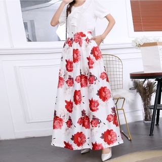 2021 New Elegant Floral Skirt Vintage Beach Bohemian Maxi Skirts Womens  Casual Long Skirt Ankle-Len | Shopee Philippines