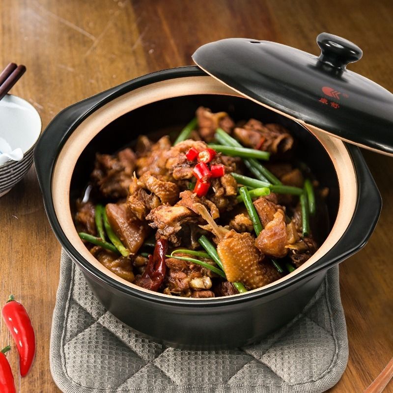 Traditional Clay Pot with and Lid Special Pot High Temperature Flame ...