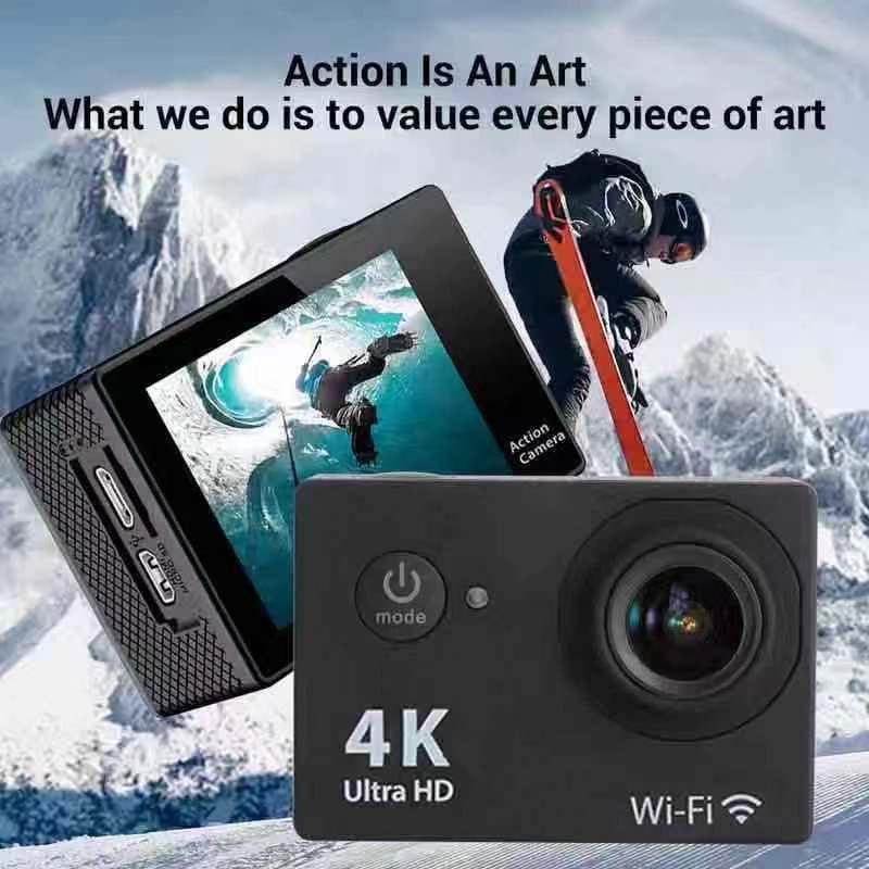 4K Ultra HD Action Camera AINEW Underwater Helmet Video Recording Go Pro  Camcorder Outdoor Sport