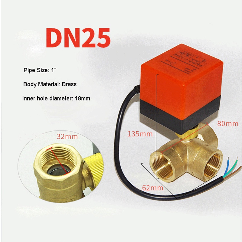 DC 12V 2 Way Motorized Ball Valve G1-1/2 DN40 1.6MPa Electric Brass Ball Valve For Air - View #11
