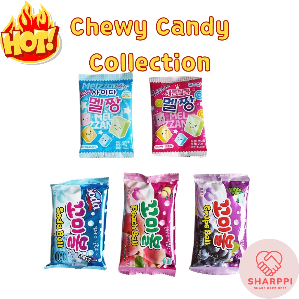 Korean Popular Chewy Candy Collection Soda/Yogurt/Strawberry/Grape ...