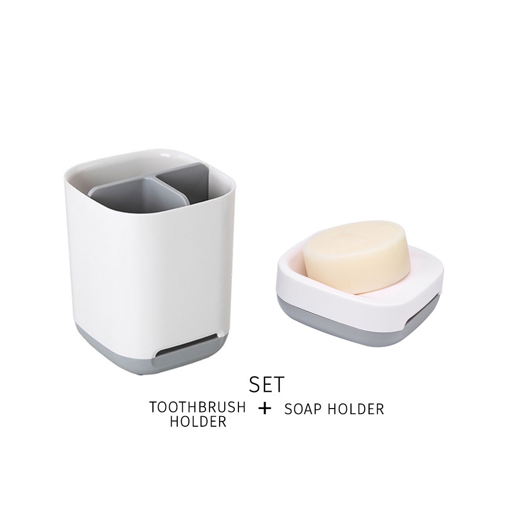 LOCAUPIN Bathroom Storage Bar Soap Holder Box Shelf Case Toothbrush