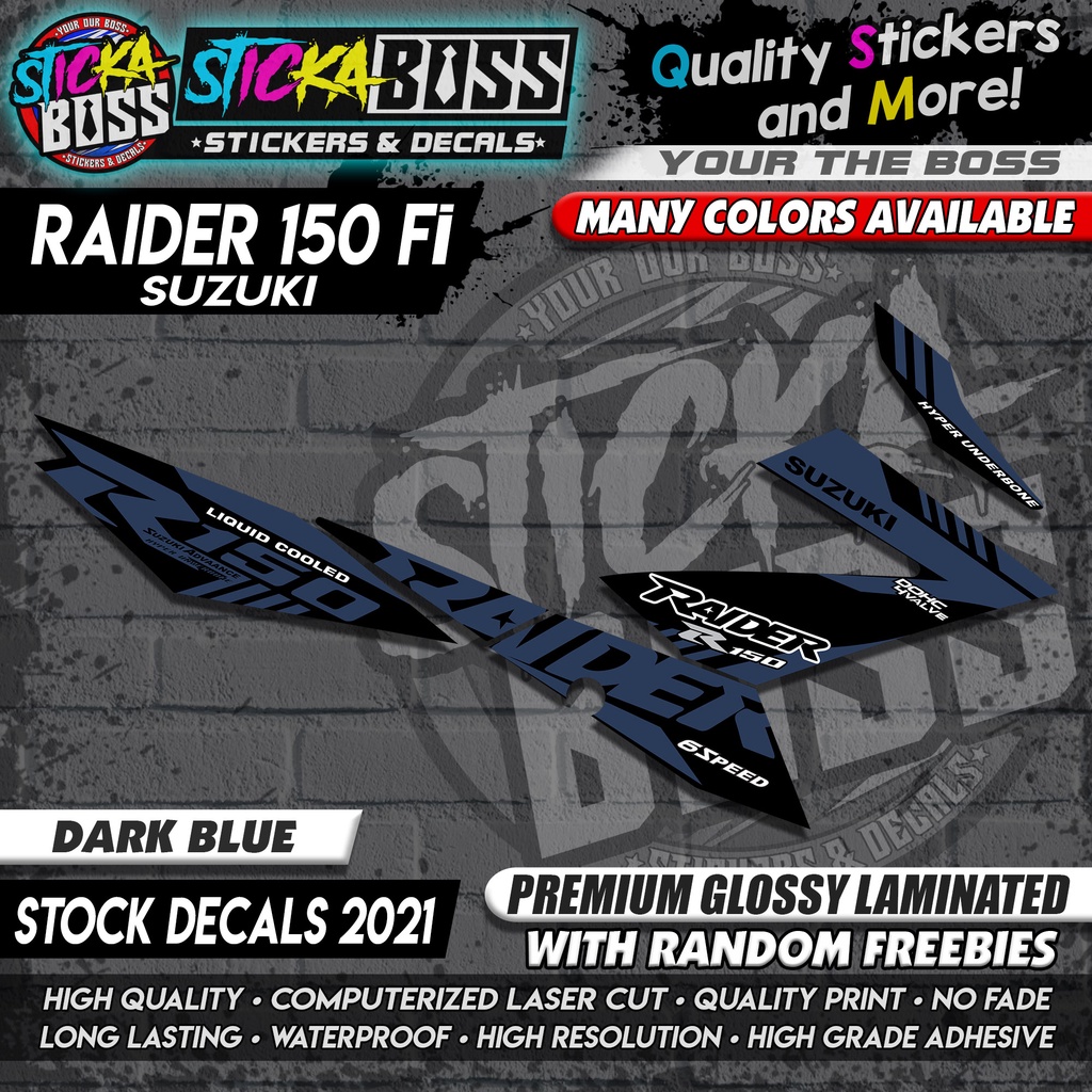 STICKER DECALS for RAIDER 150 Fi STOCK [DARK BLUE] 2021 By STICKABOSS ...