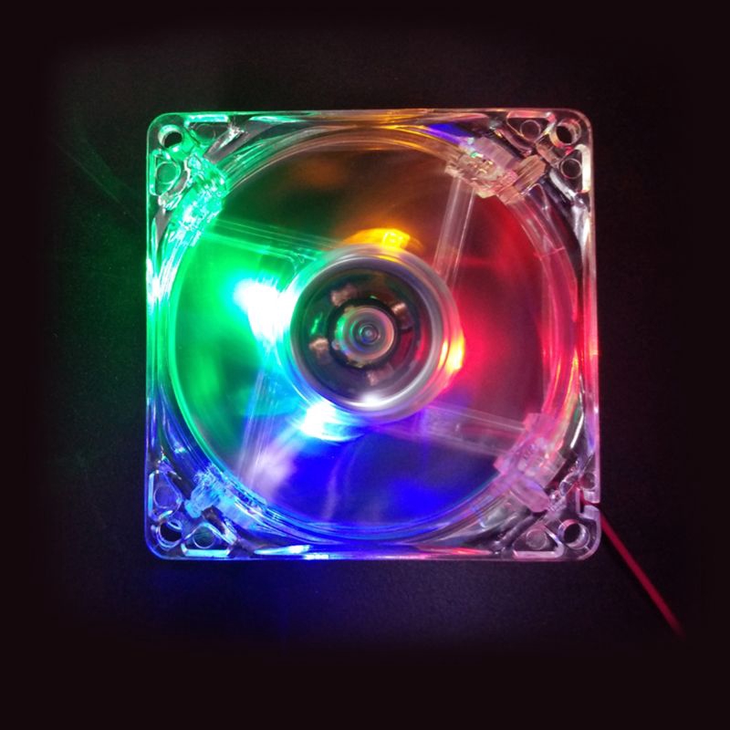 1PC 8cm Double Aperture Multi-colored Silent LED Computer Case PC ...