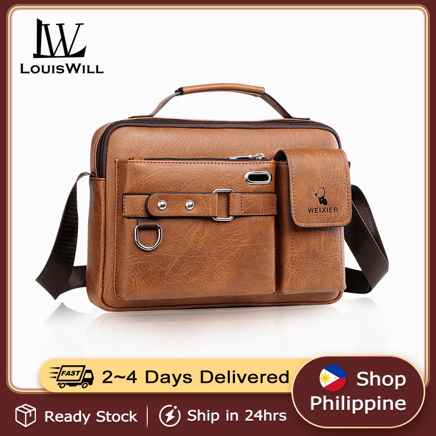 LouisWill Men Shoulder Bag Messenger Bag Crossbody Bags PU Handbag