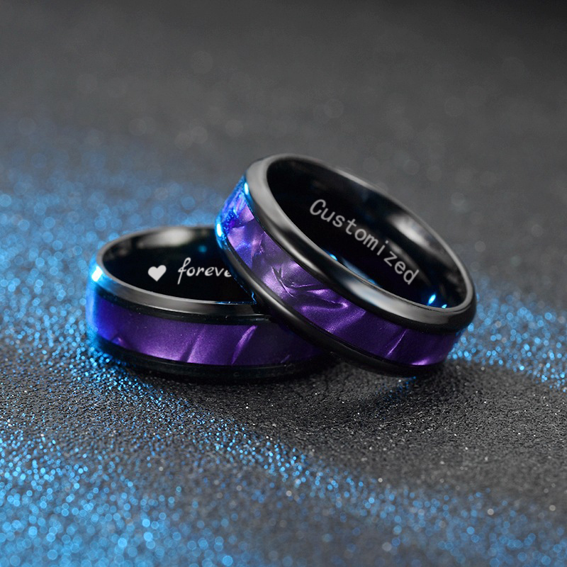 Purple titanium ring deals