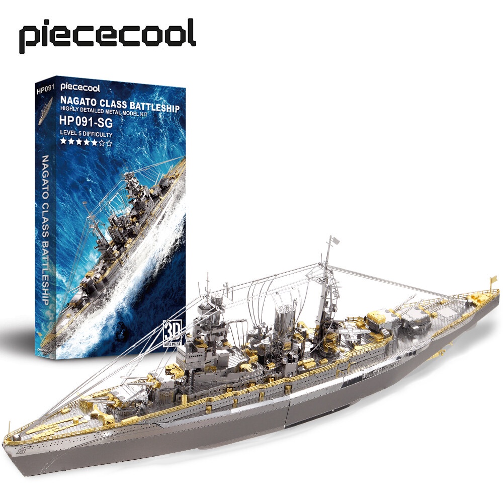 Piececool 3D Puzzle Metal Warship Models Kits Nagato Class Battleship ...