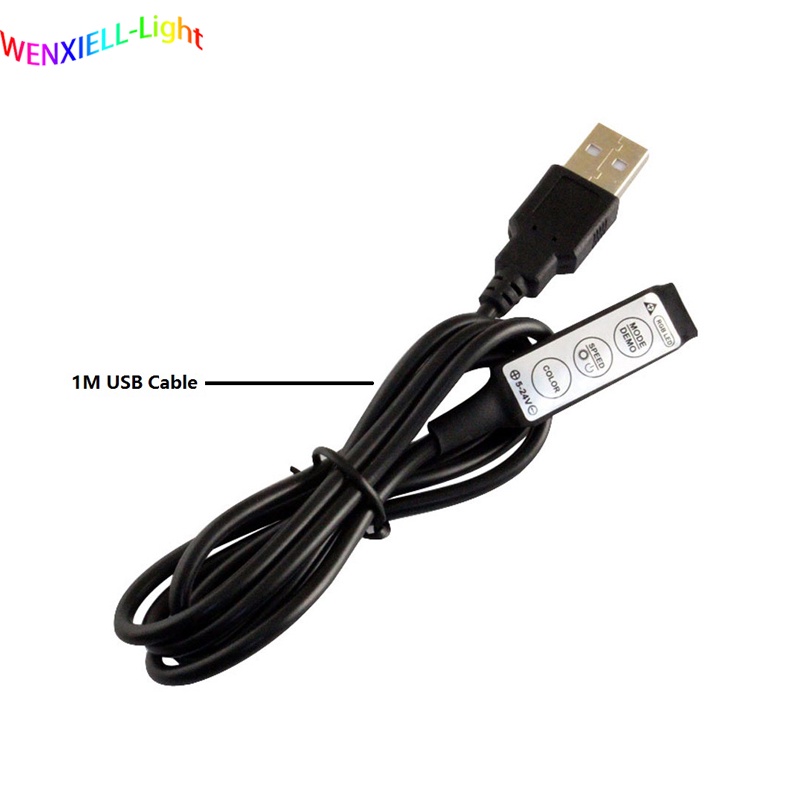 3key DC 5V USB Cable Line Connector RGB controller with mini 3 Keys ...